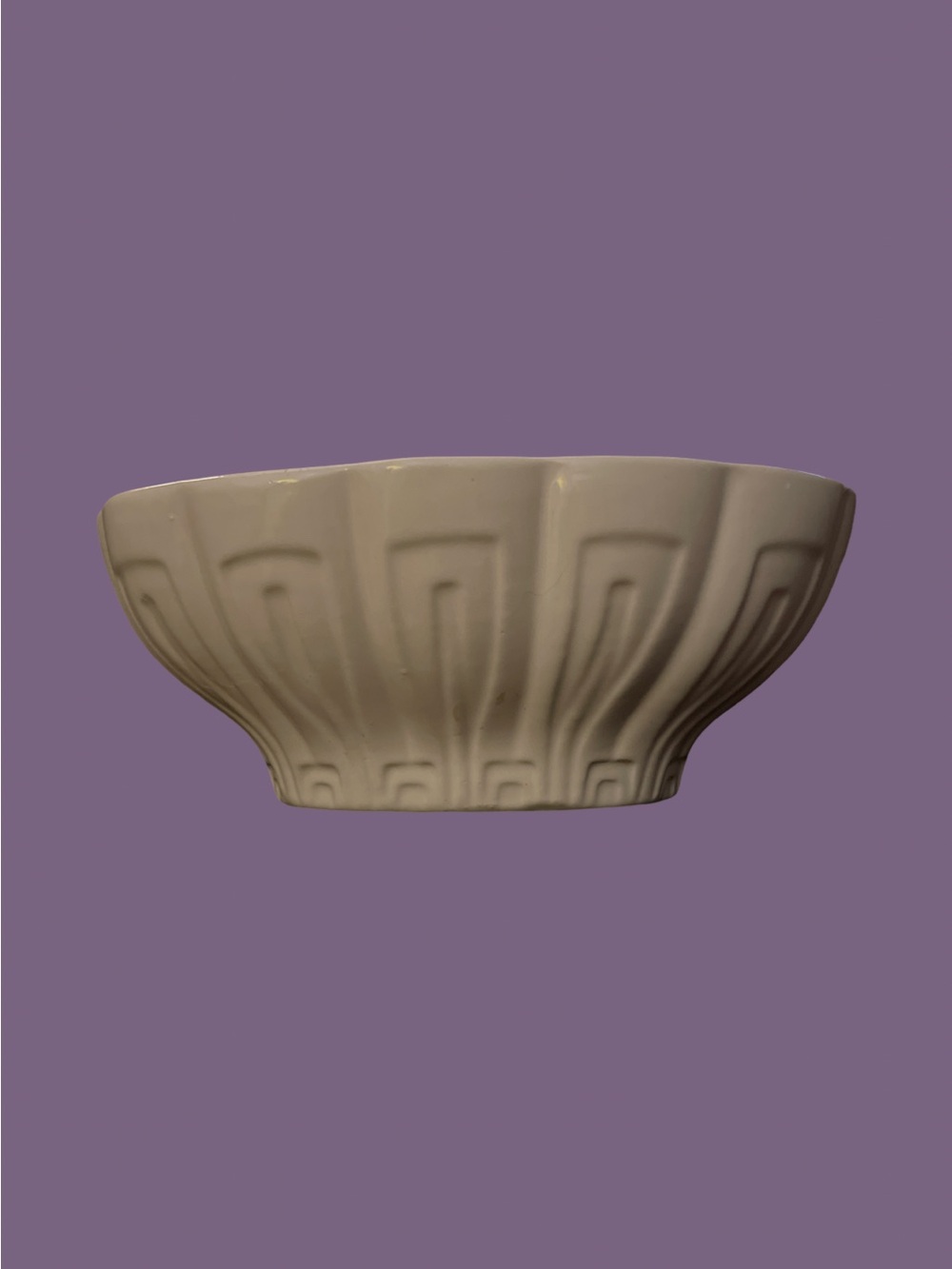Vintage Haeger White Greek Key Geometric Pattern Planter #17